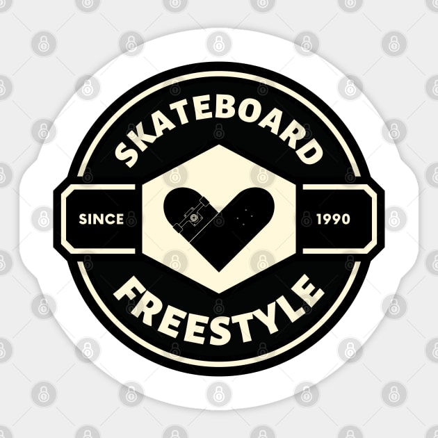 Skateboard freestyle love Sticker by KINGDESIGNSHOP